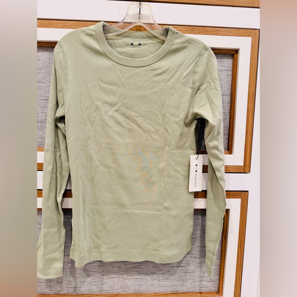 Three Dots Sage Long Sleeve Top